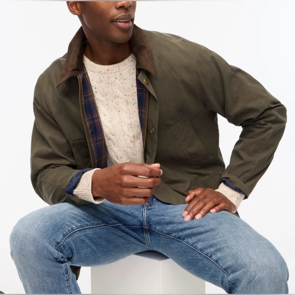 J. Crew Men's Waxed Twill Jacket Catskill Green Size Medium NWT - Picture 1 of 9